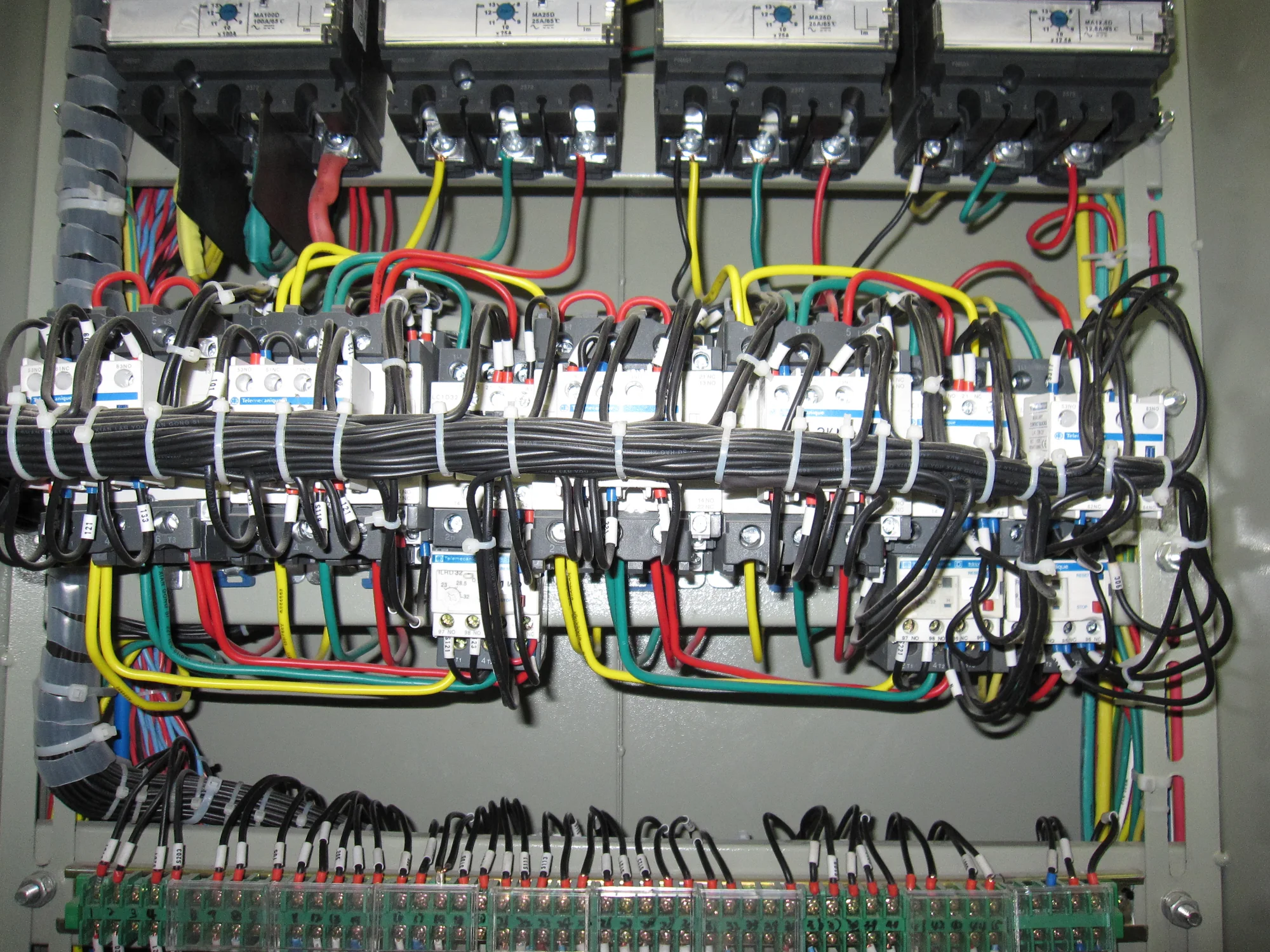 GBL electrical control cabinet wiring detail